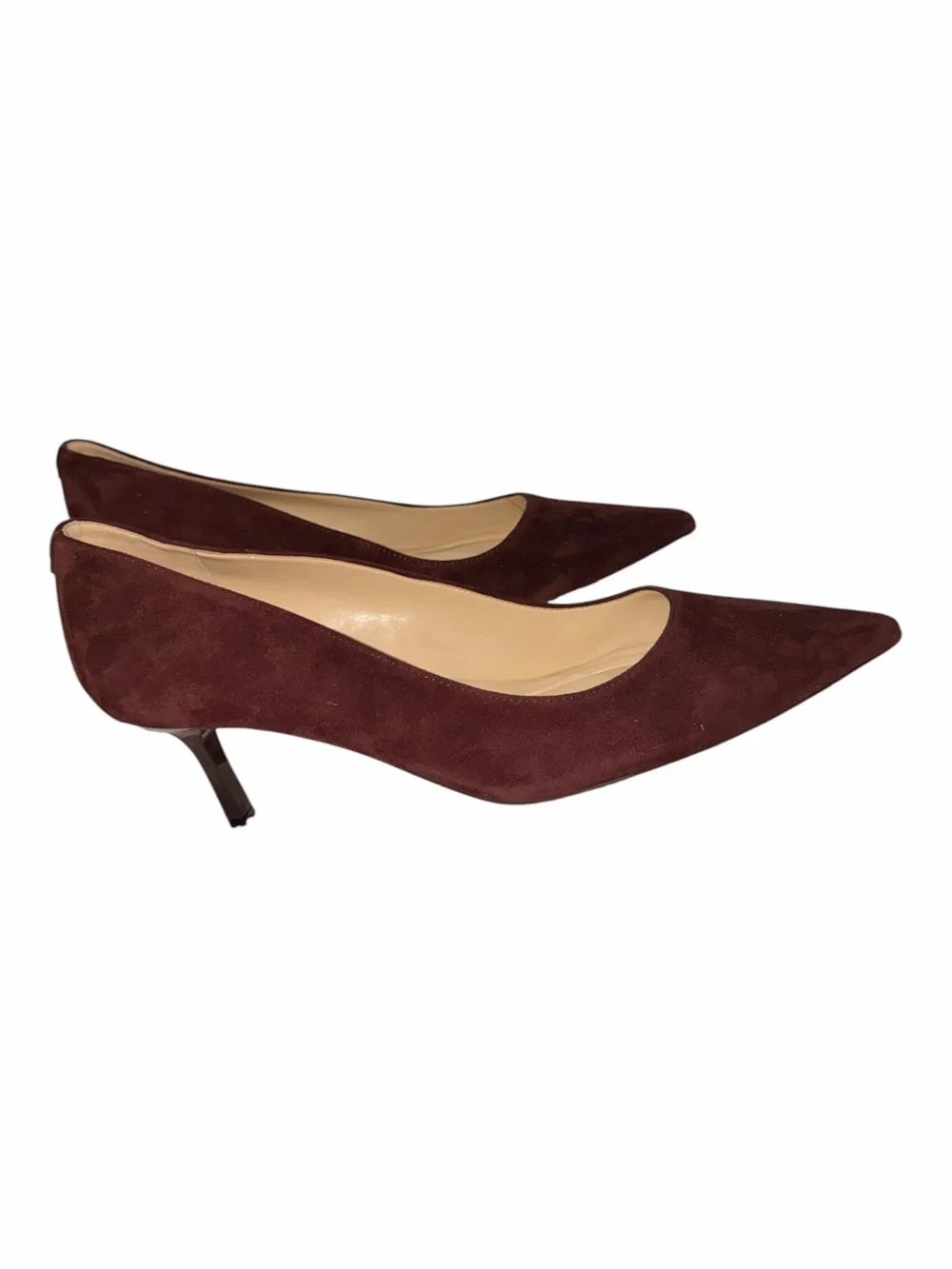 NEW Nine West Kuna 9X9 Kitten Heel Pointy Toe Dress Pumps Dark Bordo Suede Pump